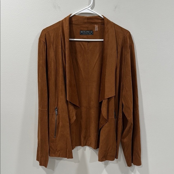 Bagatelle Brown Blazer Open Front Shawl Collar Size 1X EUC - Picture 1 of 13
